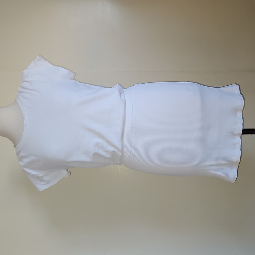 Splendid white knit cotton short seleeves blouson mini dress size medium - Picture 4 of 16